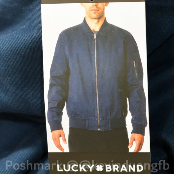 Lucky Brand mwn bomber jacket , Blue - Picture 2 of 8